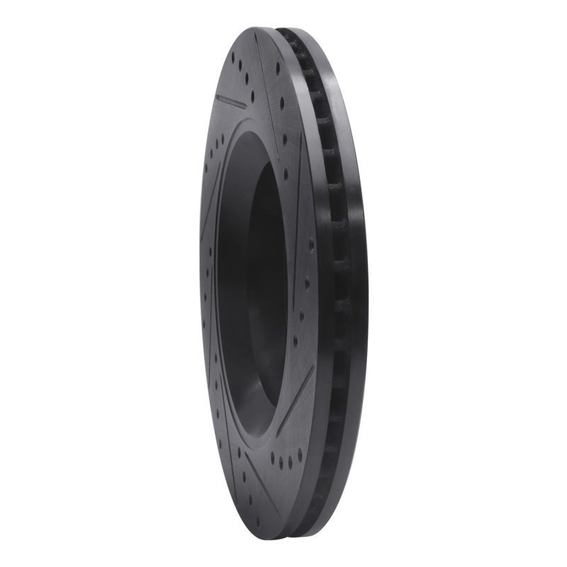 Jeep Wrangler Brake Rotor (1) - Front Left - R1 Concepts - Drilled & Slotted - Black - `12-`18